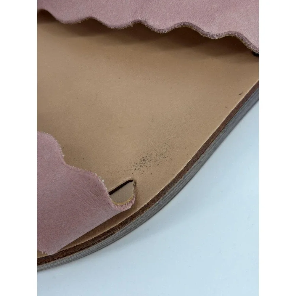 Sophia Milano Sandals, Rose Pink Flats Leather, Made in Italy, Women's Size 9.5